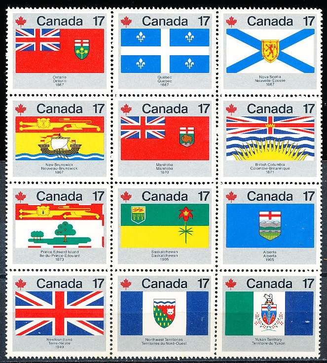 CANADA  1979  -  Canada Day - Flags   FULL  SET -    FINE MINT