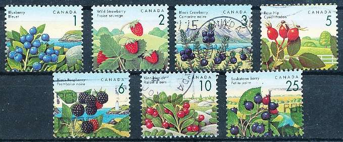CANADA  1992 -    Edible Berries  FULL  SET -  FINE USED