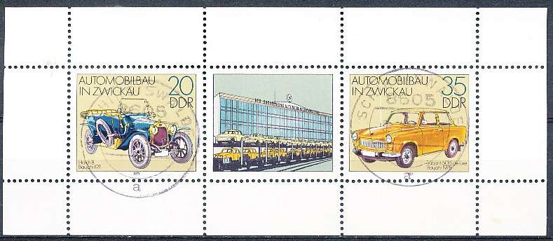 GERMANY  DDR   1979  -    Zwickau Car Industry  MINI-SHEET     -  FINE  USED