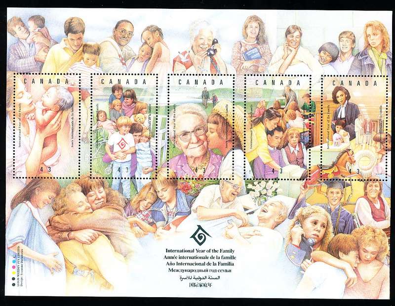 CANADA  1994  -   International Year of the Family FULL  SHEET   -  MINT