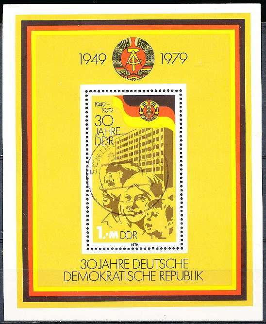 GERMANY  DDR   1979  -   Anniversary of DDR  MINI-SHEET   -  FINE  USED