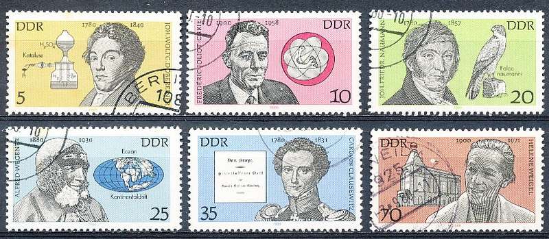 GERMANY  DDR   1980  -  Personalities  FULL SET    -  FINE  USED