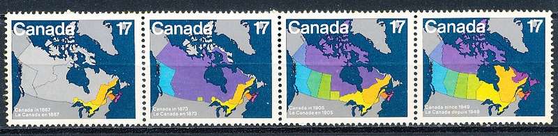 CANADA  1981  -  Maps showing Evolution of Canada   FULL  SET -   FINE  MINT