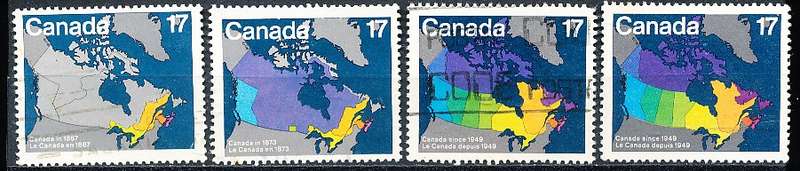 CANADA  1981  -  Maps showing Evolution of Canada   FULL  SET -   FINE  USED