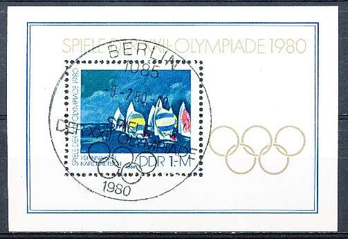 GERMANY  DDR   1980  -    Olympic Games - Moscow   MINI-SHEET    -  FINE  CTO  USED