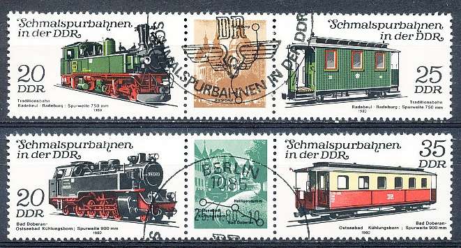 GERMANY  DDR   1980  -   Railways - Locomotives  FULL SET    -  FINE  CTO  USED