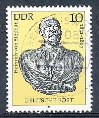 GERMANY  DDR   1981  -   Heinrich von Stephan SINGLE ISSUE    -  FINE    USED
