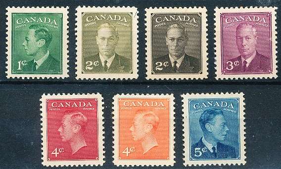 CANADA  1949  -    KGVI   Inscription: "POSTES POSTAGE"  FULL  SET   - MINT
