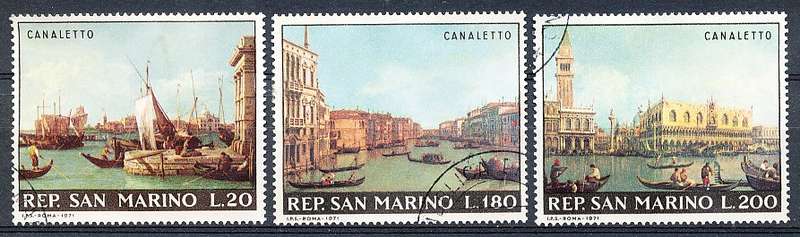 SAN MARINO  1971  - Paintings by Antonio Canaletto  FULL SET     - FINE  USED