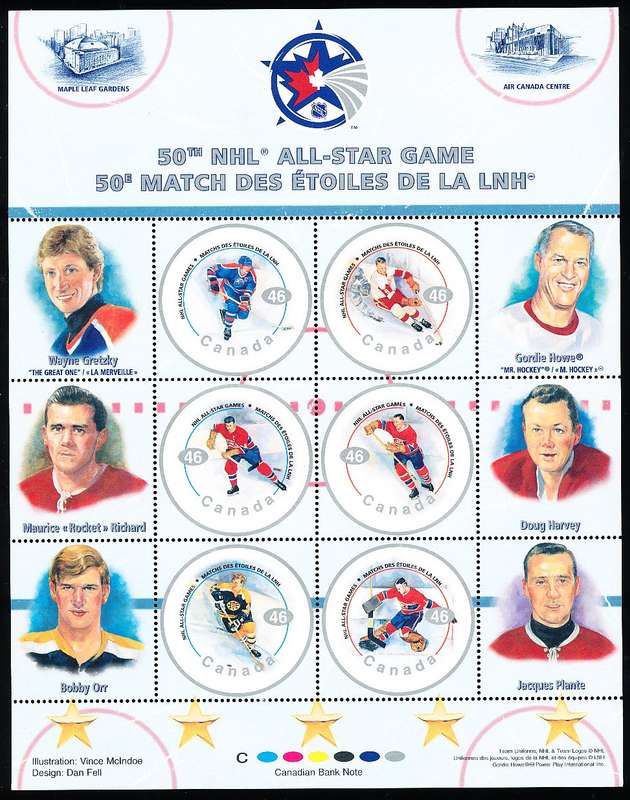 CANADA  2000  -    NHL All-Star Game  FULL SHEET  -  FINE  MINT