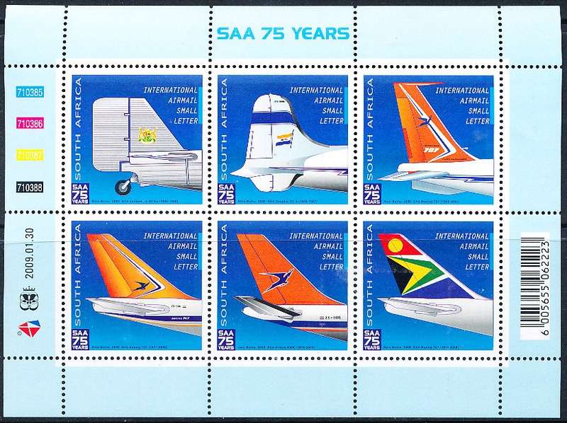 RSA  -  2009 -   SAA - South African Airways  FULL SHEET   - FINE  MINT
