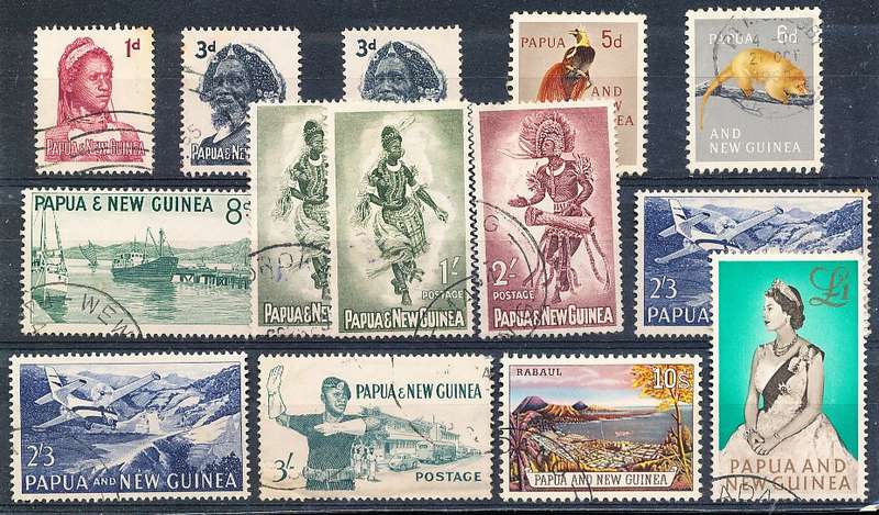 PAPUA NEW GUINEA 1961  -  Local Motives and QE  FULL  SET    -  FINE USED