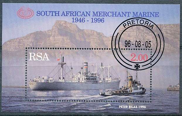 RSA -  1996  - South African Merchant Marine  MINI-SHEET - FINE  USED