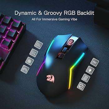 Redragon RD-M693-RGB M693 Trident 8000 DPI Wireless Optical RGB Black Gaming Mouse