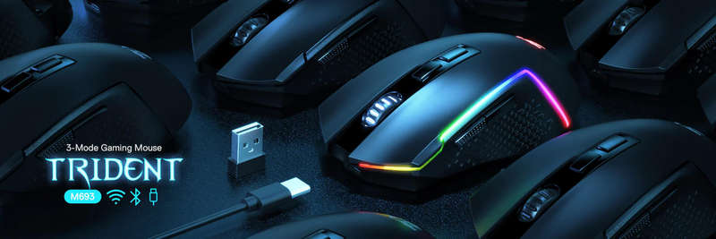Redragon RD-M693-RGB M693 Trident 8000 DPI Wireless Optical RGB Black Gaming Mouse