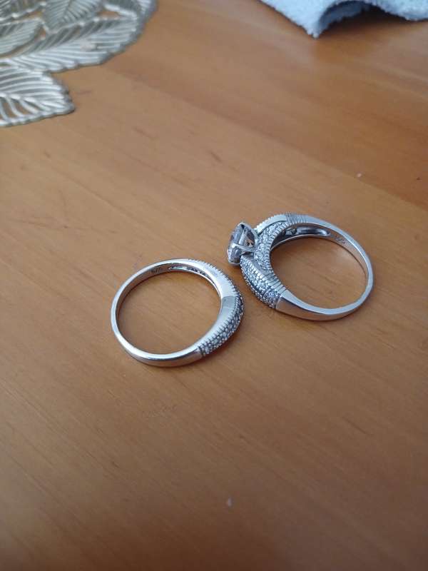 925 Sterling Silver Vintage Ring Set and Fashion Necklace