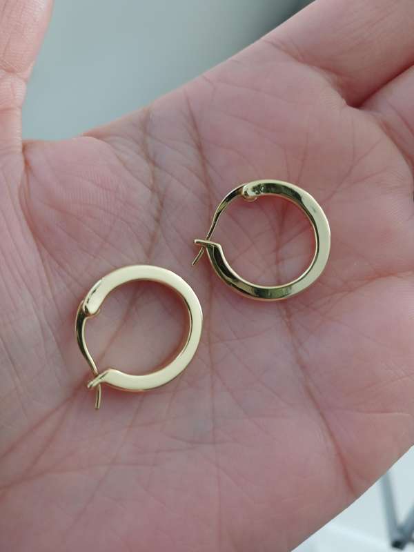 Gold Plated 925 Sterling Silver Hoop Earrings 1.8cm