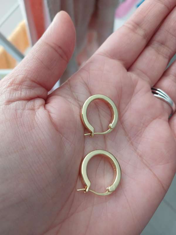 Gold Plated 925 Sterling Silver Hoop Earrings 1.8cm