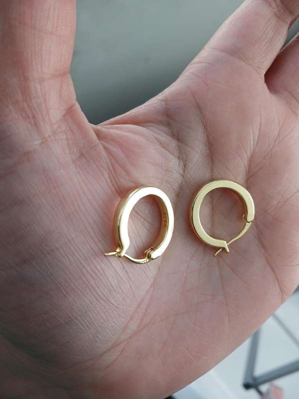 Gold Plated 925 Sterling Silver Hoop Earrings 1.8cm
