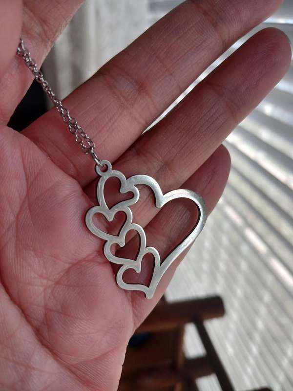 Stainless Steel Hearts Pendant Necklace