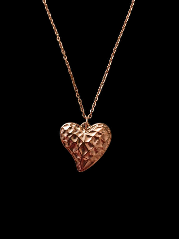 Gold Plated Stainless Steel Heart Pendant Necklace