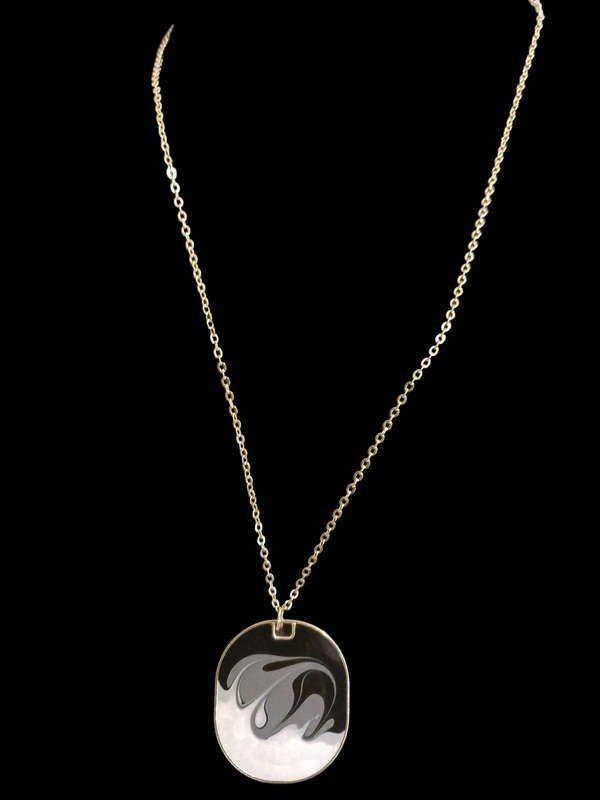 2 Pack Golden Necklace Circle & Oval