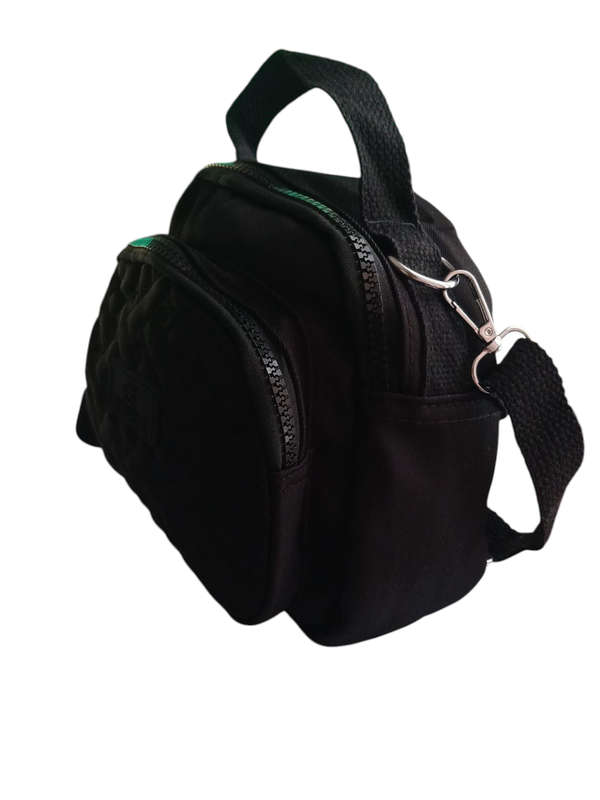 Jing Pin Black Sling Backpack Bag 3 Pockets