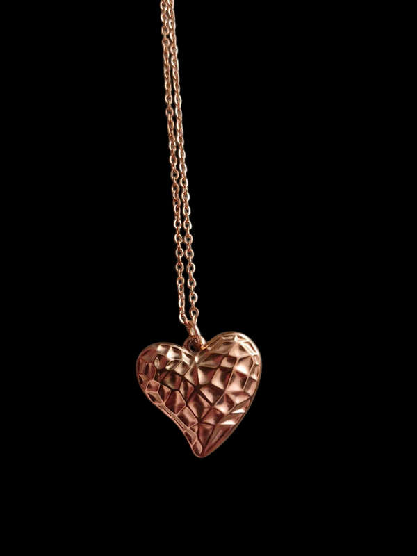 Gold Plated Stainless Steel Heart Pendant Necklace