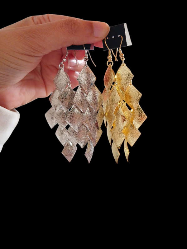 2 Pairs Vintage Ethnic Style Multi-layered Leaf Earrings