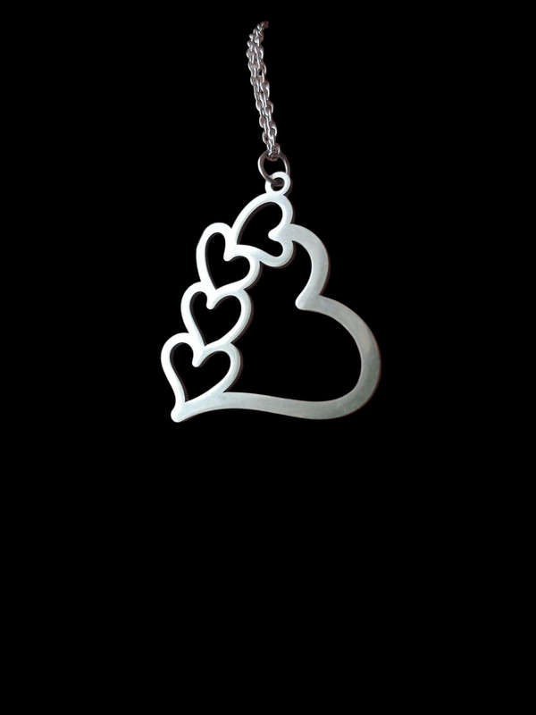 Stainless Steel Hearts Pendant Necklace