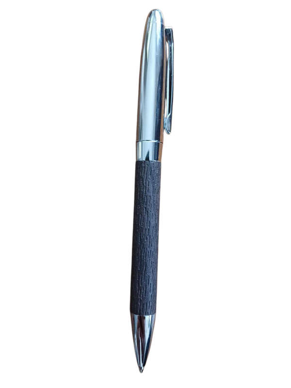Dark Brown and Silver Metal Ballpoint Pen