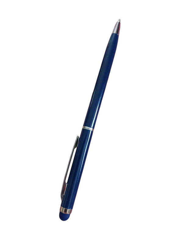 3 Navy Slim Ballpoint Pens With Stylus