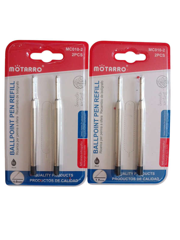 4 Piece Ballpoint Pen Refills Black