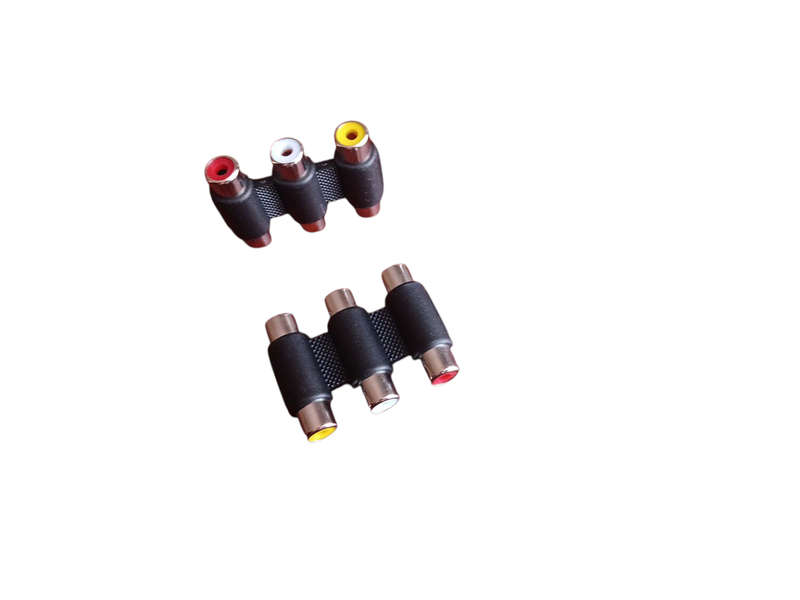 2 Pack 3 RCA F to 3 RCA Adapter