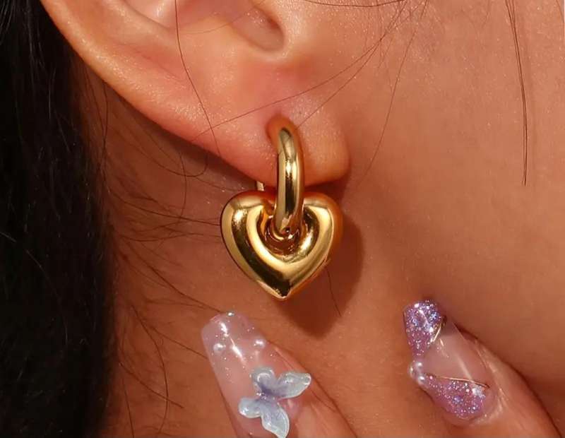 Gold Plated Draped Hoop Earrings