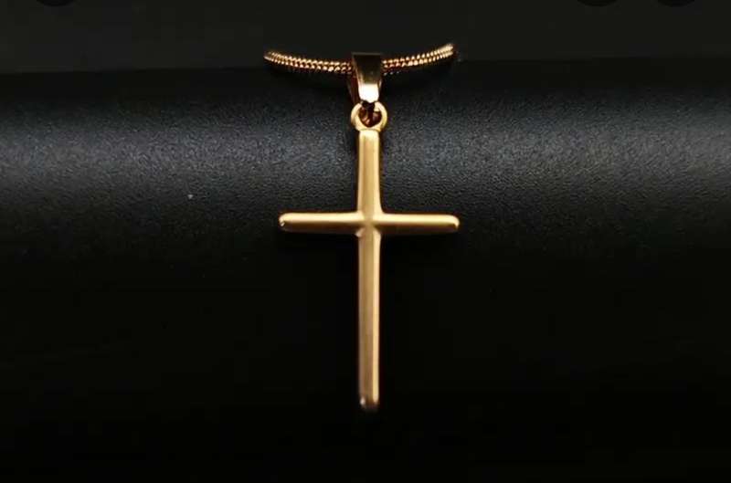 Gold Plated Stainless Steel Cross Pendant Necklace