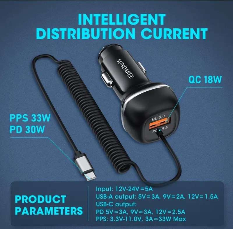USB C 51W Super Fast Car Charger
