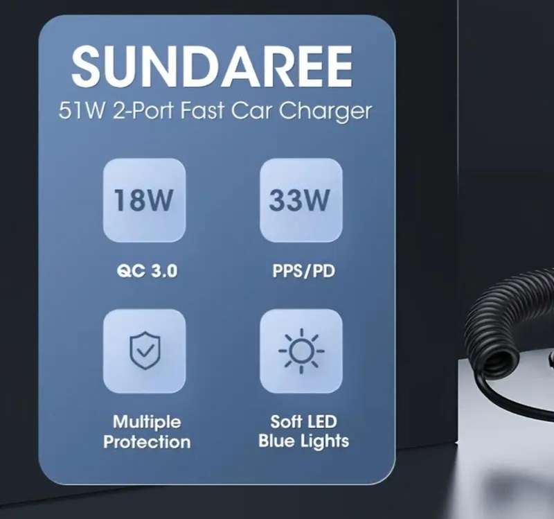 USB C 51W Super Fast Car Charger