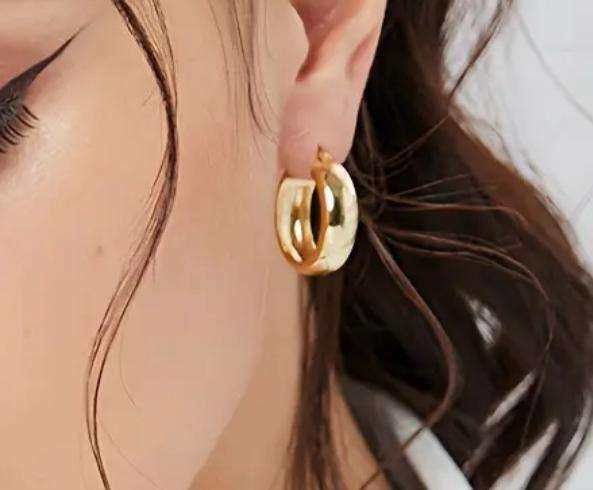 Gold Plated Stainless Steel Hoop Earrings