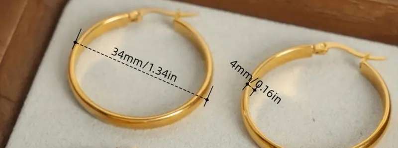 Gold Plated Stainless Steel Hoop Earrings