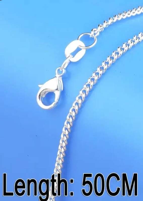50cm 2mm 925 Sterling Silver Plated Chain