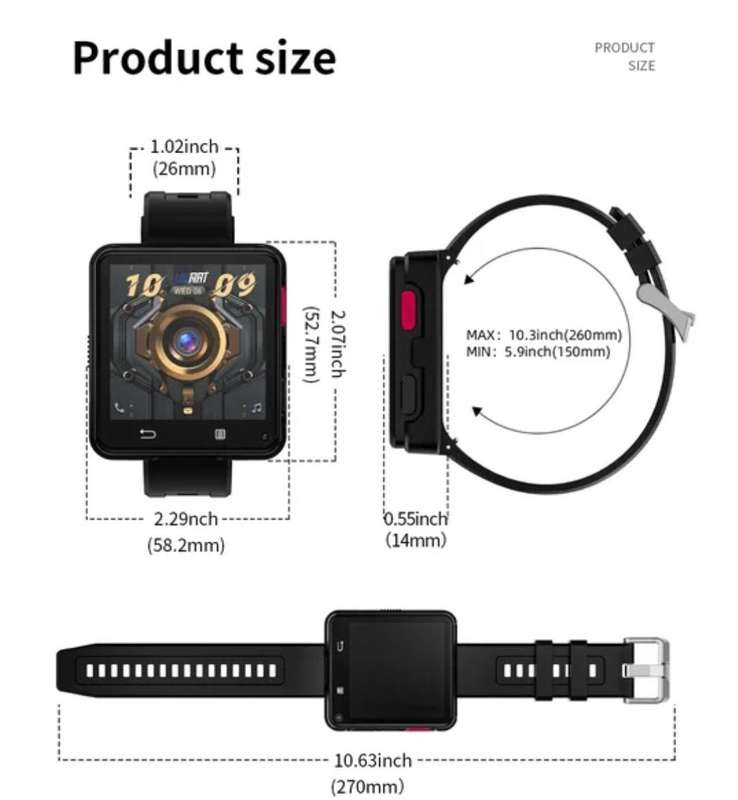 LOKMAT APPLLP 2 Max Android 11 Smart Watch Phone 2.64' Large Screen (In Original Box)