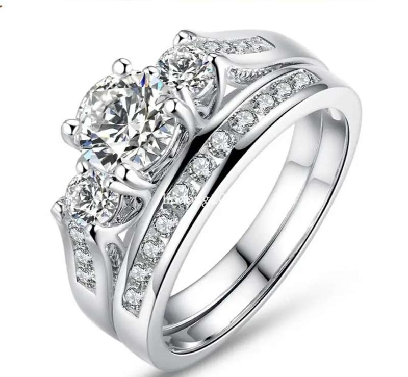 Two Piece Romantic Fashion Stainless Steel Ring