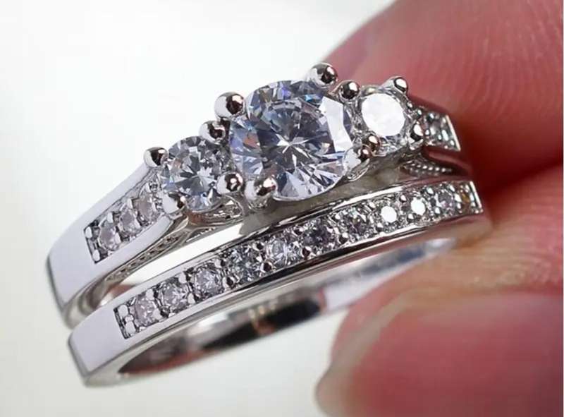 Two Piece Romantic Fashion Stainless Steel Ring