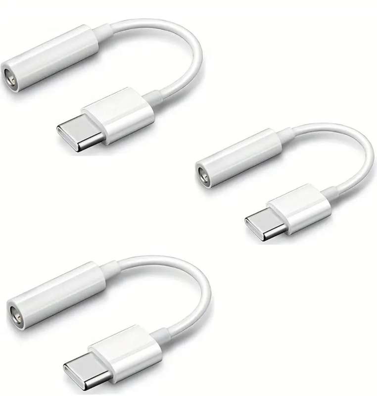 3pcs USB Type C to 3.5mm Audio Adapter
