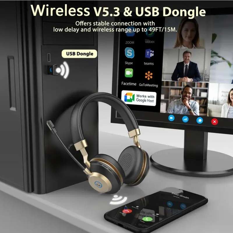 Earbay V5.3 Wireless Headset with Microphone