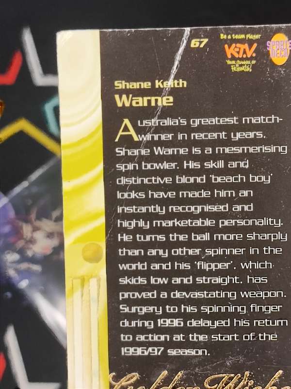 Signed Golden Wicket Shane Warne #67 Cricket World