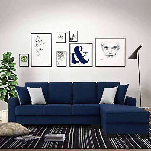 L- Shaped Plain Velvet Couch