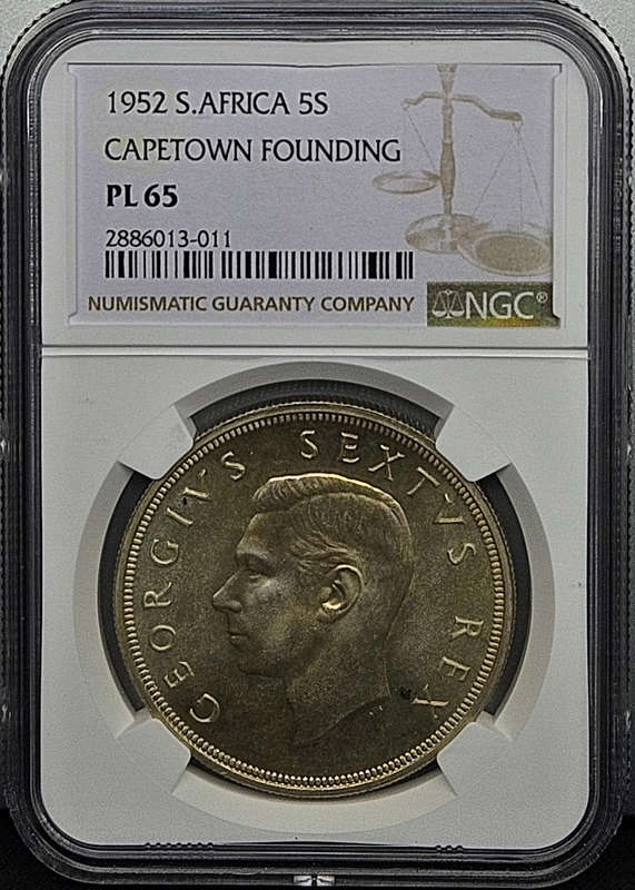 1952 SILVER 5 SHILLINGS PL65