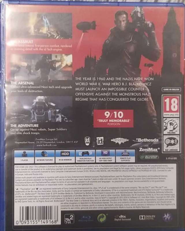 PS4 WOLFENSTEIN THE NEW ORDER  (PS4)